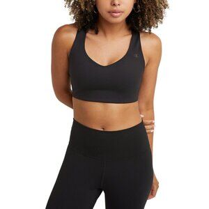 CHAMPION Women's Black Racerback Soft Touch Light Impact Sports Bra NWT